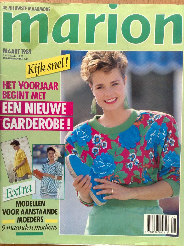 Marion zelfmaakmode maart nr. 3 / 1989, Hobby en Vrije tijd, Kledingpatronen, Verzenden, Vrouw, Marion