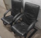 2 leren stoelen gratis, Huis en Inrichting, Ophalen, Gebruikt, Twee, Zwart