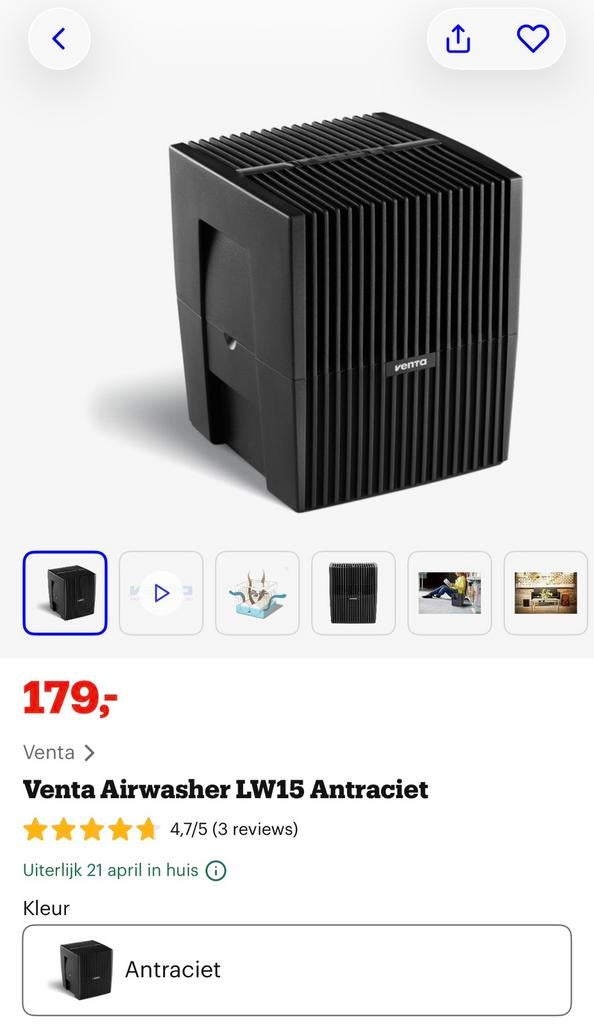 Venta luchtbevochtiger, Witgoed en Apparatuur, Luchtbehandelingsapparatuur, Ophalen of Verzenden, Zo goed als nieuw, Luchtbevochtiger