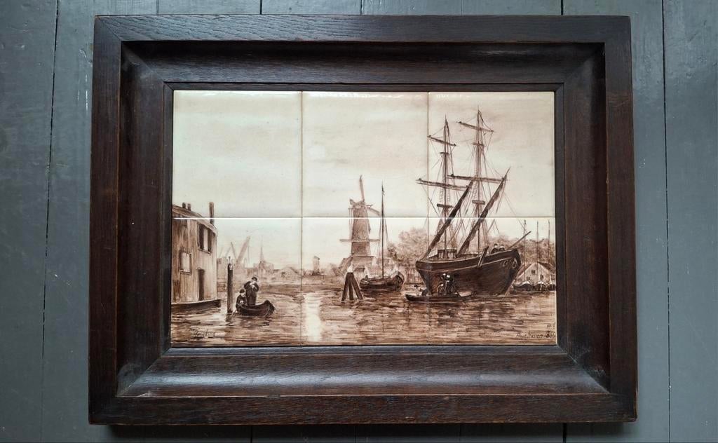 Tegeltableau naar Jongkind, Houthaven Dordrecht, Ophalen of Verzenden