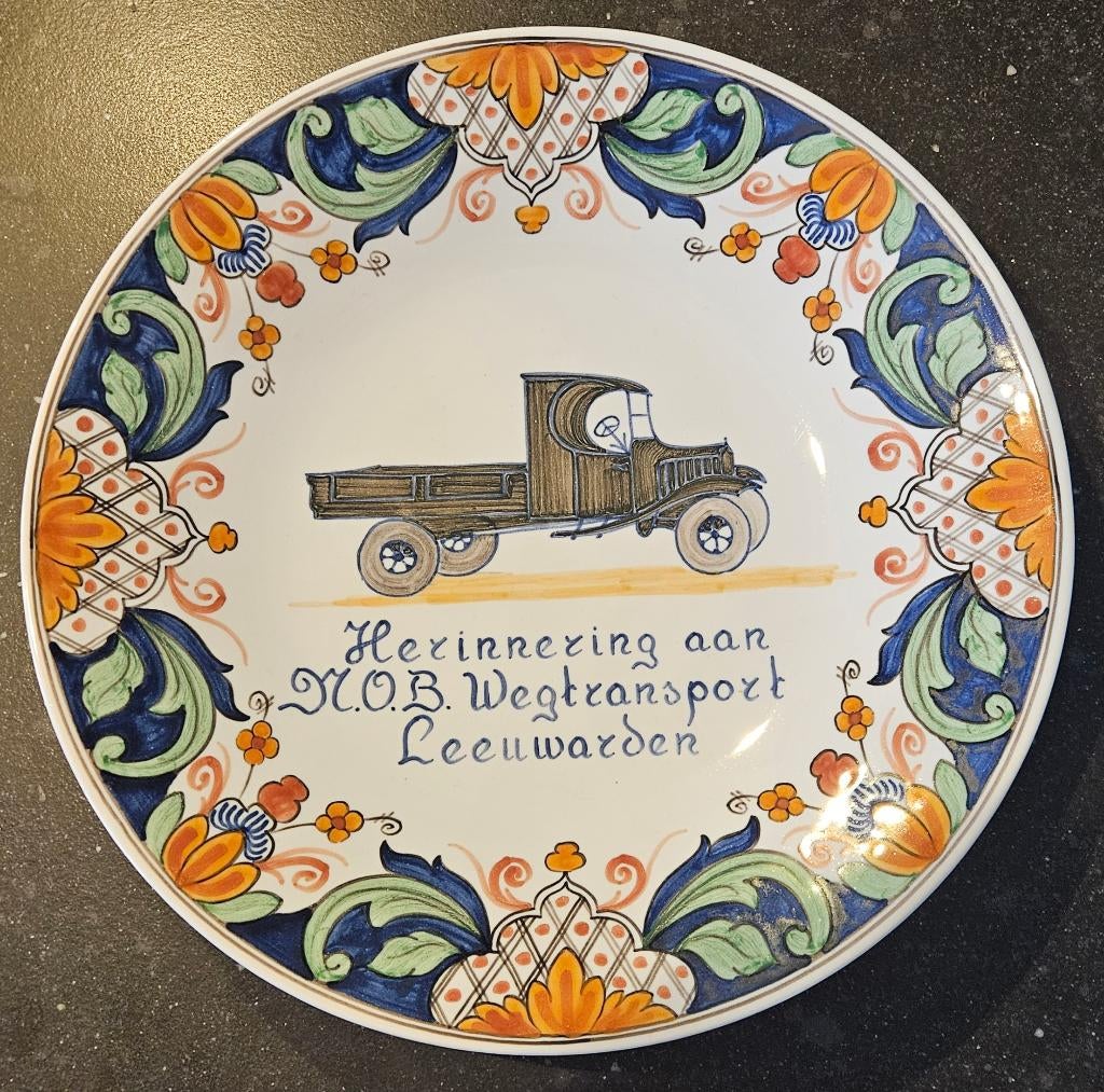 Wandbord Wegtransport Leeuwarden Oldtimer Vrachtwagen, Ophalen