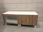 Ikea BESTÅ TV kast met opbergruimte - Wit/Houtlook, Ophalen, Gebruikt, 100 tot 150 cm, Minder dan 100 cm