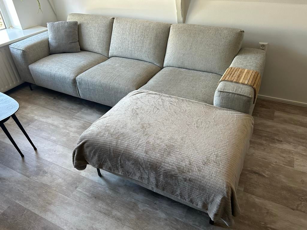 Woood grijze bank met hoekgedeelte, Ophalen, Gebruikt, Stof