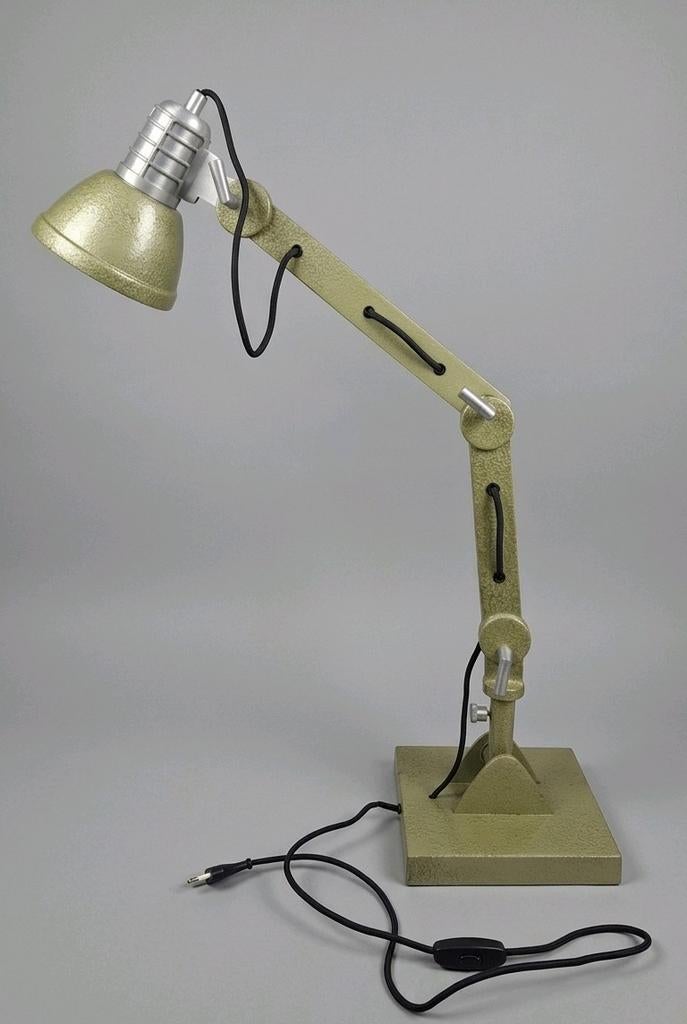 Industriële Bureaulamp, Groen Hamerslag, Tafellamp, Ophalen, Minder dan 50 cm