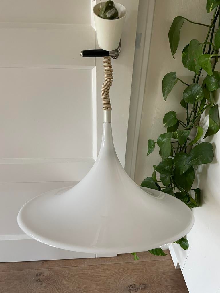 Vintage lamp heksenhoed, Huis en Inrichting, Lampen | Hanglampen, Ophalen of Verzenden, Gebruikt, Kunststof, 50 tot 75 cm