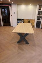 Eettafel licht eiken 220x100, Ophalen, Gebruikt, 100 tot 150 cm, Eikenhout