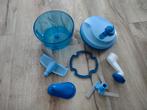 Prachtige blauwe Tupperware Quickchef, als nieuw! Snijder., Blauw, Onb, Overige typen, Ophalen of Verzenden