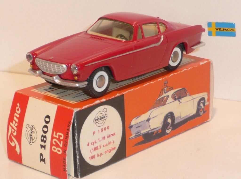 Volvo. P1800 rood. Tekno. DK, nummer 825 met orig.doos 1:43., Ophalen of Verzenden, Nieuw, Auto, Overige merken