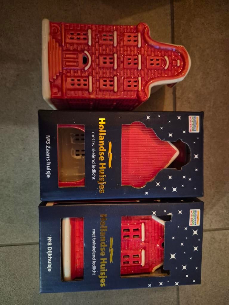 Hollandse Huisjes: Zaans & Dijkhuisje met LED-licht, Ophalen of Verzenden, Nieuw, Rood, Landelijk