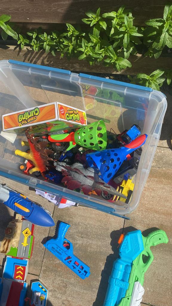 Grote speelgoedset: auto's, dinosaurussen, waterpistolen, Ophalen of Verzenden, Gebruikt, Jongen of Meisje