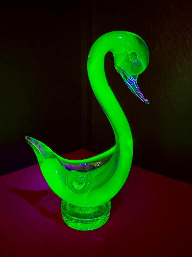 Mirano eend asbak ( uranium glas ), Antiek en Kunst, Antiek | Glas en Kristal, Ophalen of Verzenden