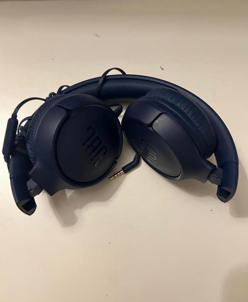 JBL bedrade on-ear koptelefoon, donkerblauw, Audio, Tv en Foto, Koptelefoons, Overige merken, Surround, Zo goed als nieuw, Op oor (supra aural)