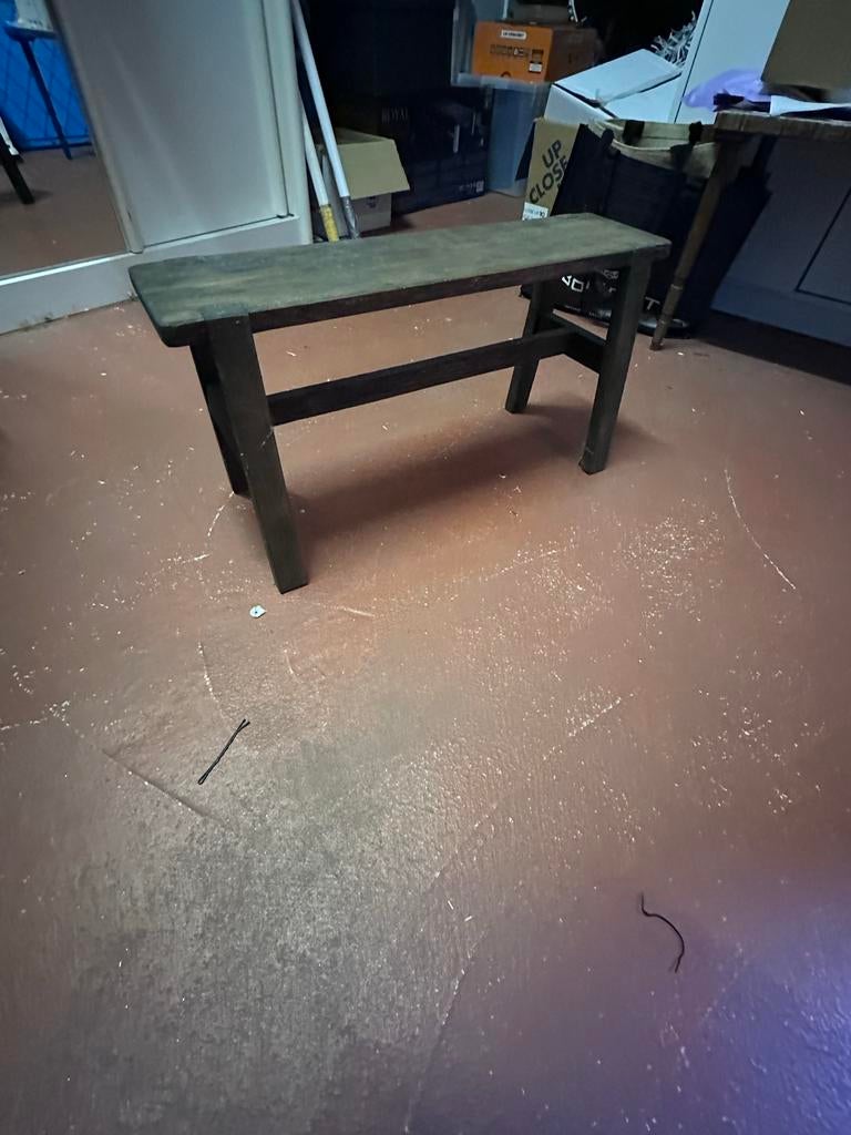 Klein houten bankje - Vintage stijl, Gebruikt, Eenpersoons, Minder dan 75 cm, Ophalen of Verzenden