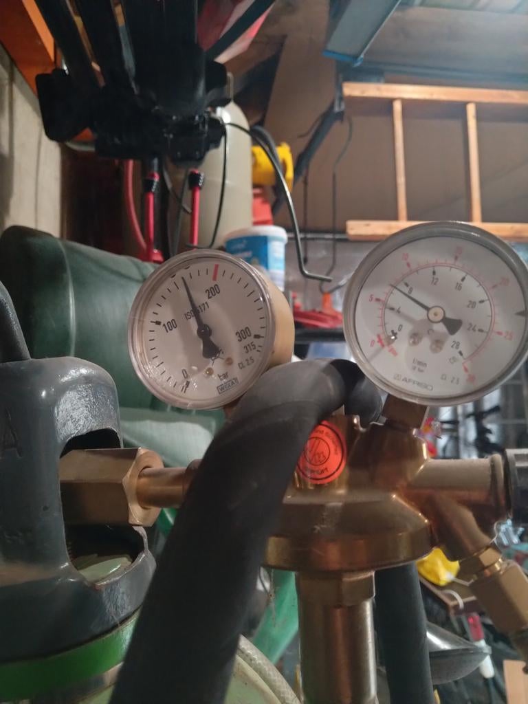 Fronius MigMag lasmachine, laskap en grote fles menggas, Ophalen, Gebruikt, 250 ampère of meer, Overige typen
