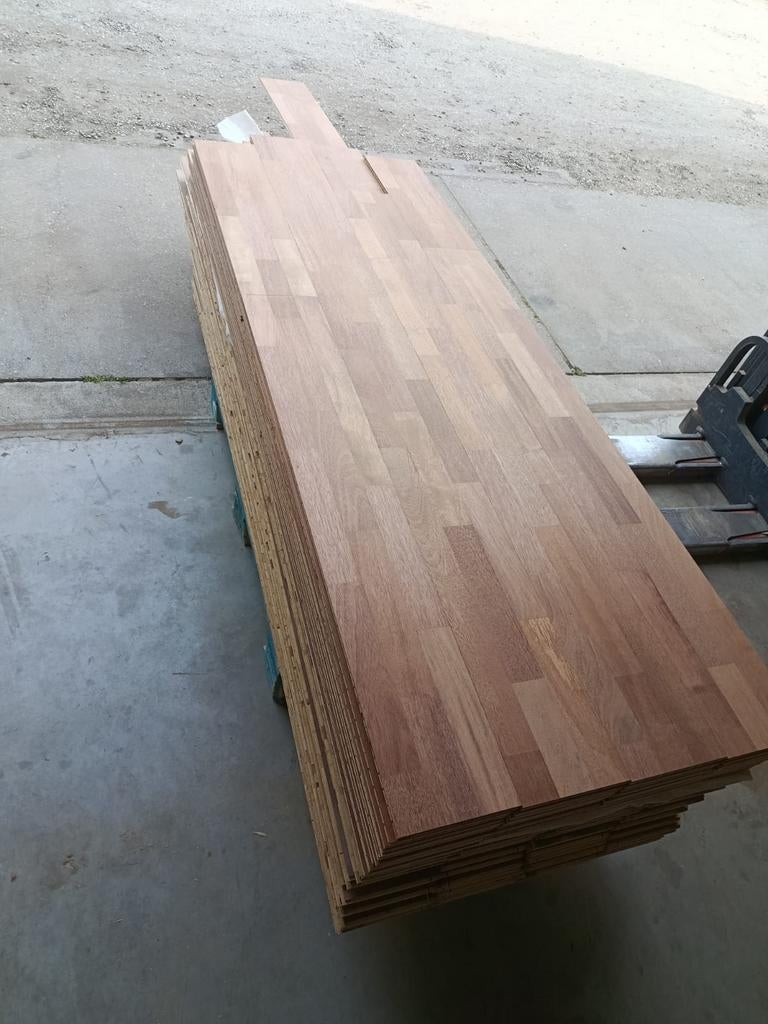 21M2 jatoba tropisch hardhout duo-parket #VERNIEUWD#, Parket, Gebruikt, Ophalen of Verzenden, 10 m² of meer