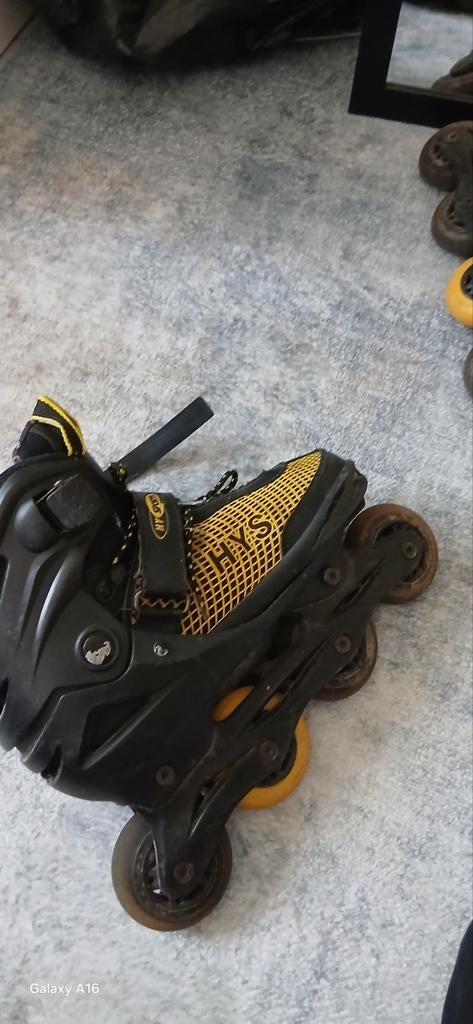 Skeelers - Verstelbare Inline Skates Zwart/Geel, Overige merken, Kinderen, Ophalen of Verzenden, Inline skates 4 wielen