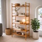 Vintage Mid-Century Stokkenkast Wandmeubel Teak, Met plank(en), Gebruikt, Vintage, Mid-Century, Scandinavisch, 200 cm of meer