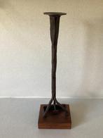 Antiek handgesmeed brandijzer als kandelaar, Antiek en Kunst, Antiek | Kandelaars, Ophalen of Verzenden