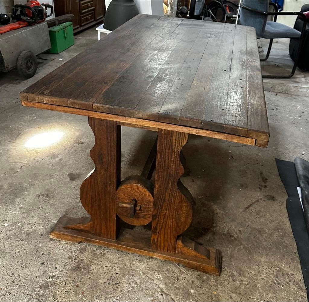 Landelijke eettafel, Huis en Inrichting, Tafels | Eettafels, Gebruikt, Eikenhout, Landelijk, 150 tot 200 cm