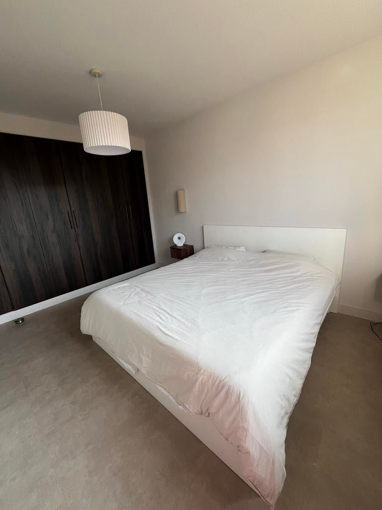 IKEA MALM bed180x200 cm optie icl EMMA topper - wit geverfd, Ophalen, Gebruikt, Wit, Tweepersoons