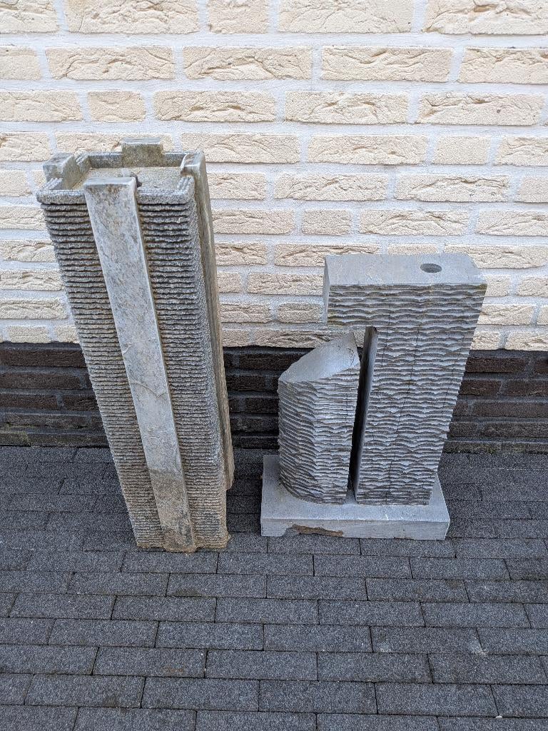 2x waterornament, Tuin en Terras, Waterpartijen en Fonteinen, Ophalen, Gebruikt, Hardsteen, Waterornament