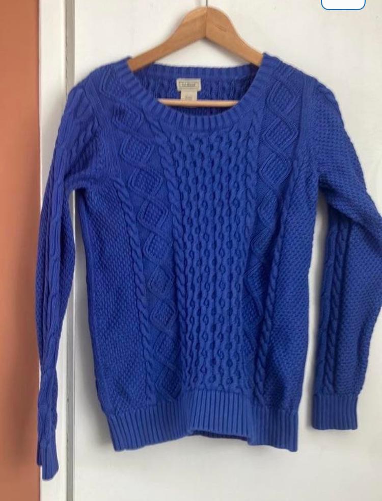 Katoen kabeltrui kobalt blauw M/L, Kleding | Dames, Truien en Vesten, Ophalen of Verzenden, Zo goed als nieuw, Maat 38/40 (M)