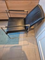 6x Bert Plantagie eetkamerstoelen zwart leer, Ophalen, Zwart, Leer, Vijf, Zes of meer stoelen