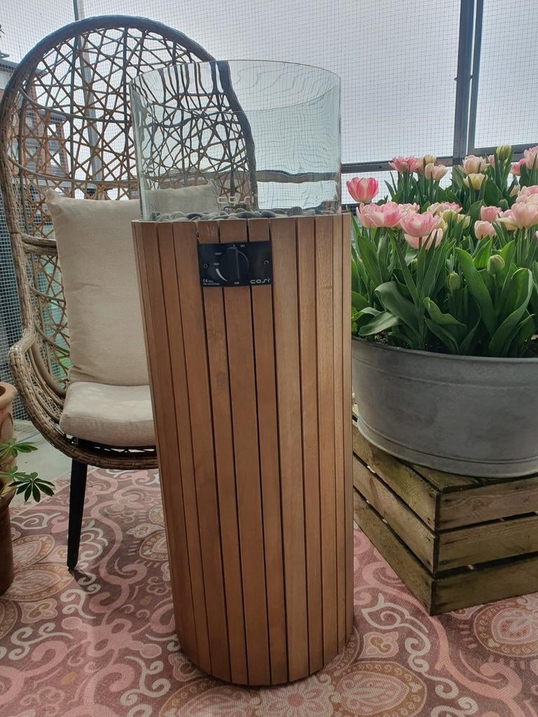 Cosi Scoop pilaar teakhout terrashaard gashaard set van 2., Ophalen, Zo goed als nieuw