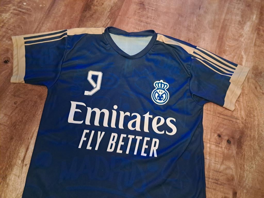 Mooi Real Madrid T-shirt - Benzema #9, Blauw, Real Madrid, Overige maten, Ophalen of Verzenden