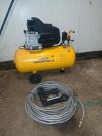 Compressor 50 liter met slang en nietmachine, Ophalen, Gebruikt, 6 tot 10 bar, 25 tot 100 liter