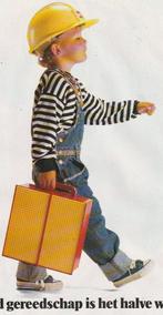 Retro reclame 1990 Lego Basic jongetje met koffertje, Verzamelen, Verzenden, Overige typen