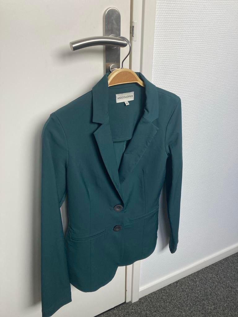 Leuke groene blazer van &CO Woman mt XS zgan 🍀, Ophalen of Verzenden, Jasje, Maat 34 (XS) of kleiner, Gedragen