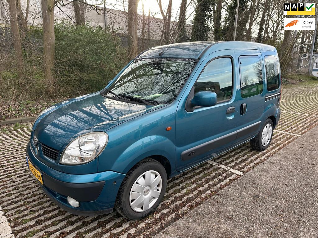 Renault Kangoo 1.6-16V Privilège Automaat Airco Trekhaak, Auto's, Renault, Gebruikt, Huisgarantie, Blauw, 49 €/maand