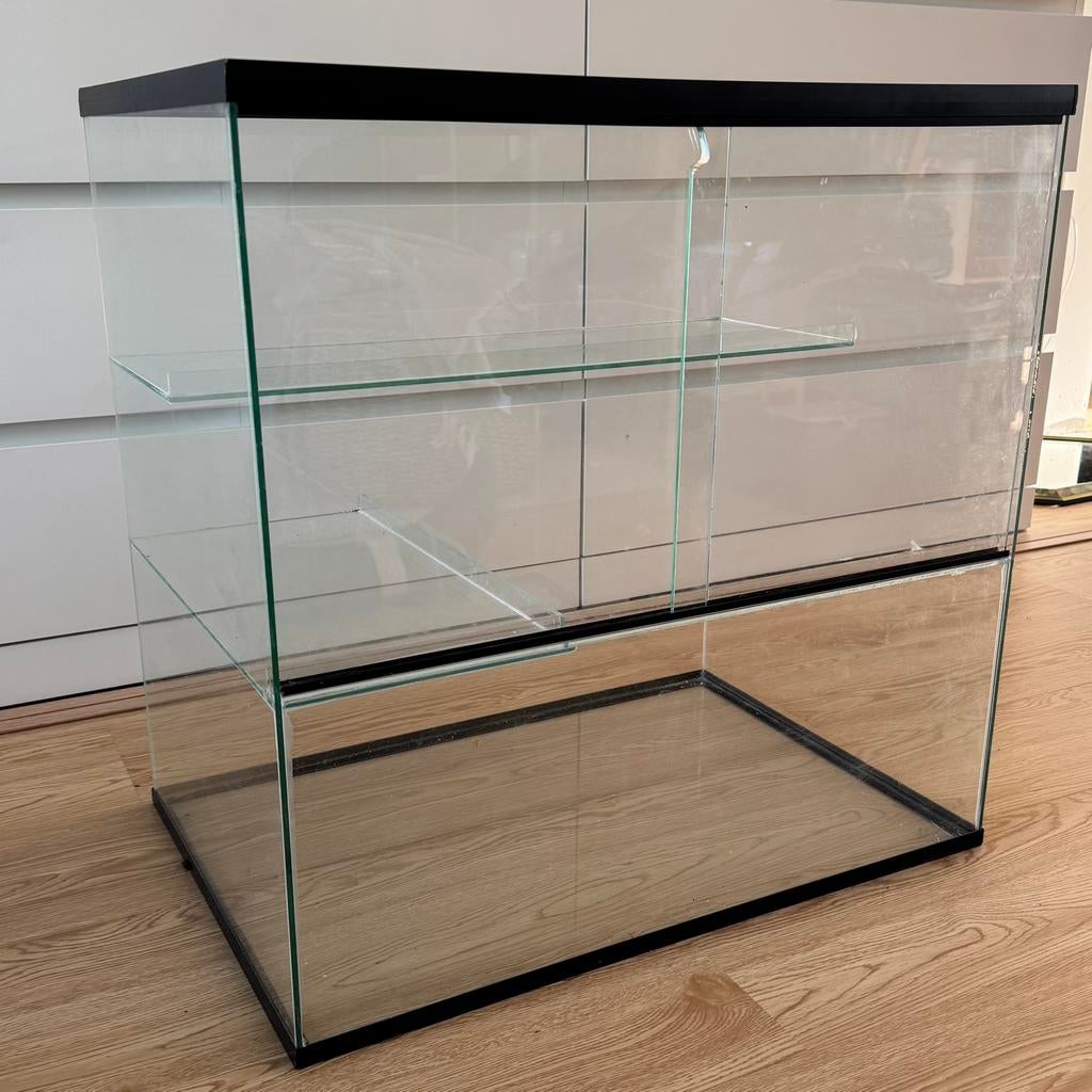 Glazen kooi / gerbilarium met plateaus – 60x40x60 cm, Ophalen, 60 tot 90 cm, Minder dan 75 cm, Zo goed als nieuw