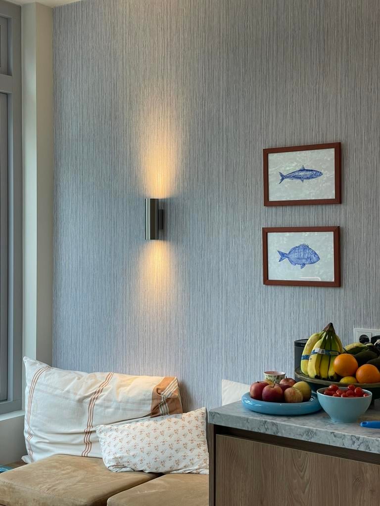 Behang linnen / streep - hotel kwaliteit, Ophalen, Minder dan 10 m², Grijs