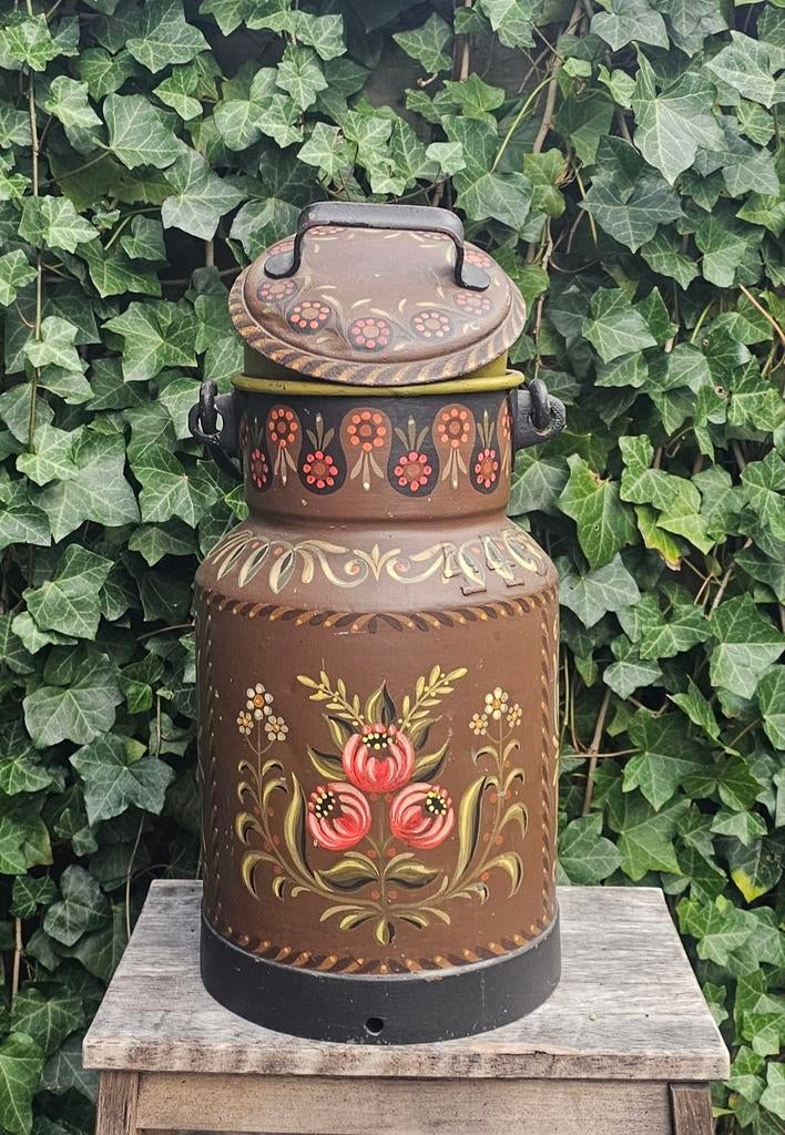 Handbeschilderde Melkbus, Huis en Inrichting, Woonaccessoires | Paraplubakken, Ophalen, Hout