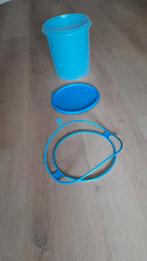 Tupperware emmer met deksel en handvat, Ophalen of Verzenden, Gebruikt, Blauw, Bus of Trommel