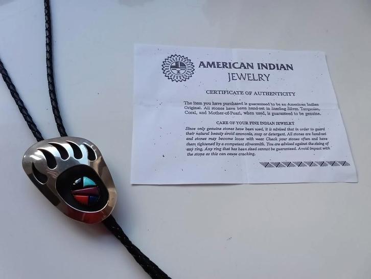 American Indian Original, Sterling Silver bolo necktie., Kleding | Heren, Stropdassen, Ophalen of Verzenden