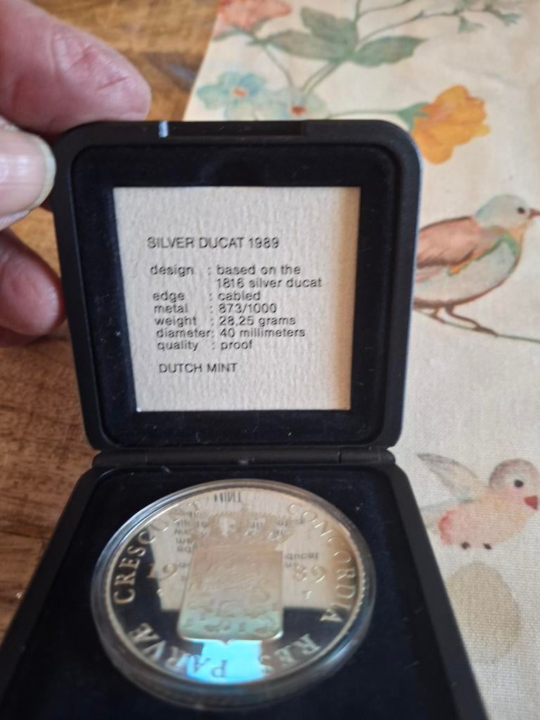 Zilveren Dukaat 1989 - Proof Kwaliteit, Ophalen, Koningin Beatrix, Zilver, Overige waardes