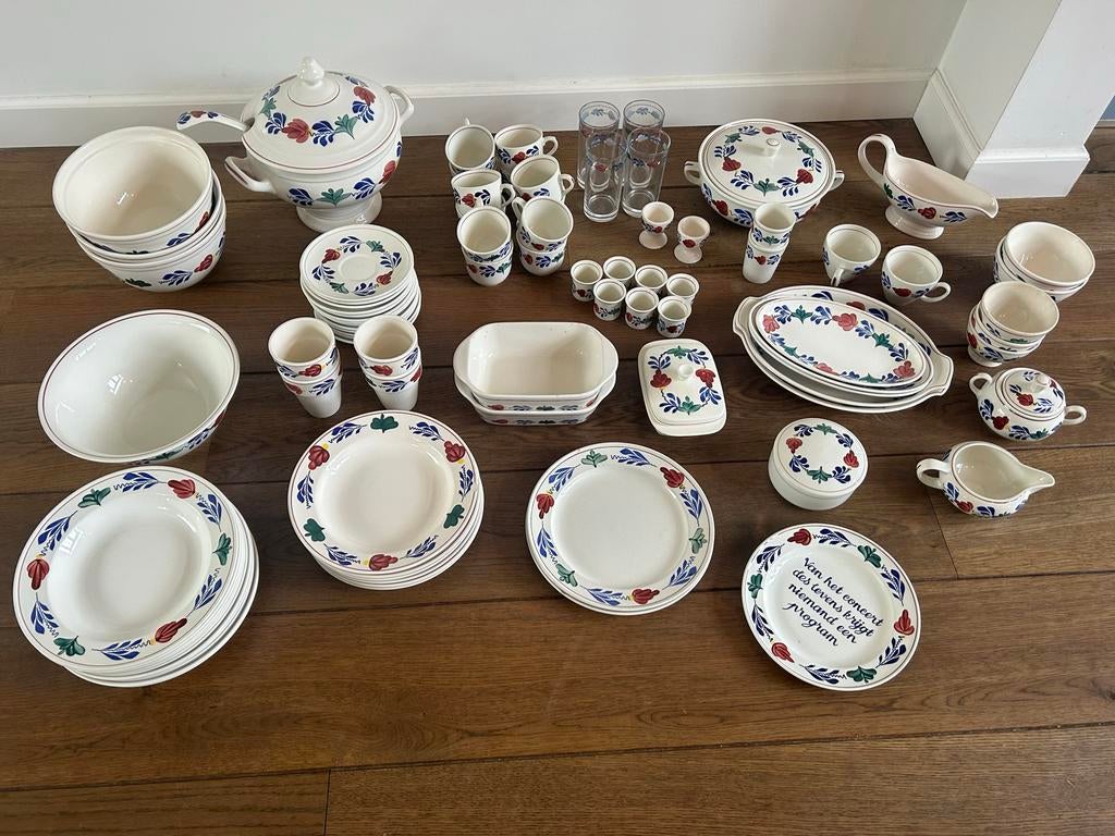 Grote Boerenbont collectie - Servies en meer, Ophalen, Gebruikt, Aardewerk, Boerenbont