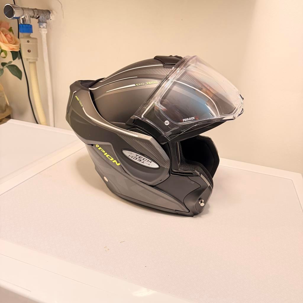 Scorpion Exo Tech helm maat M, Motoren, M, Systeemhelm, Tweedehands, Ophalen