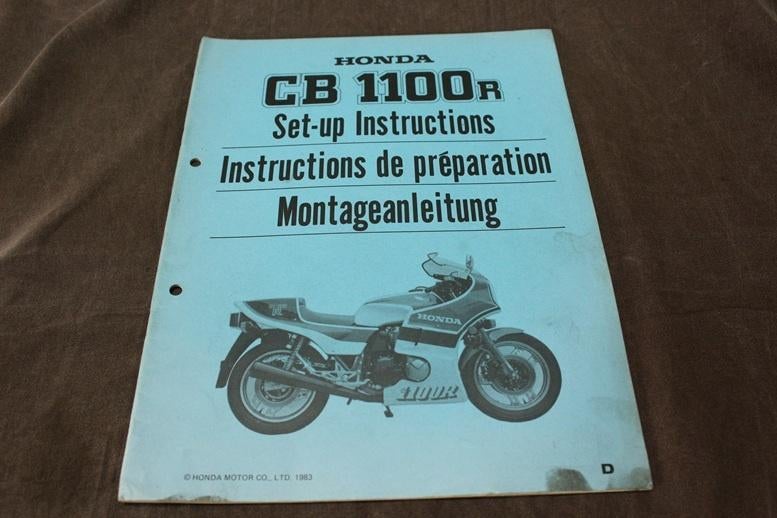 Honda CB1100R 1983 motorcycle set up instructions CB 1100 R, Ophalen of Verzenden, Honda