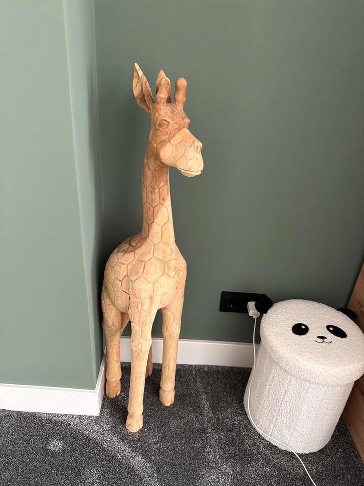 Houten giraffe, 1 meter hoog, Huis en Inrichting, Woonaccessoires | Overige, Gebruikt, Ophalen of Verzenden