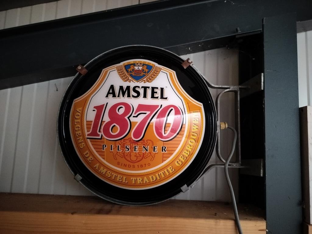 Amstel Reclame Lichtbord - Doorsnee 55cm, Ophalen, Gebruikt, Lichtbak of (neon) lamp