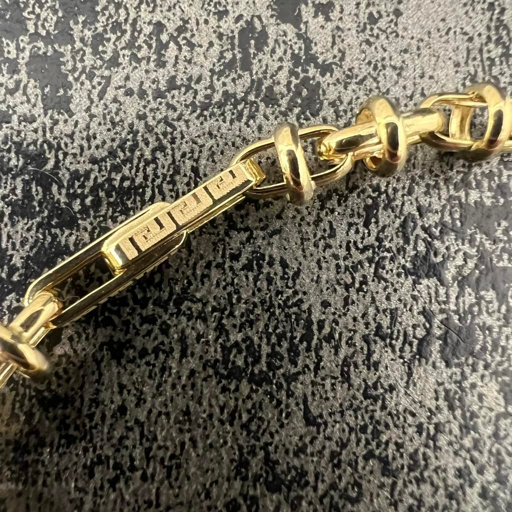 14 karaat gouden armband versace schakel monte carlo, Ophalen of Verzenden, Nieuw, Goud