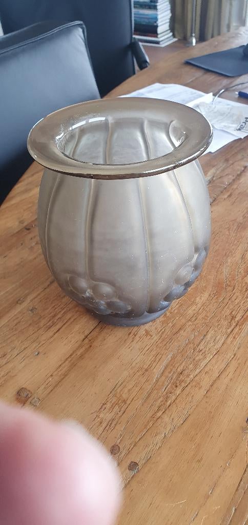 Art deco Glazen Vaas  Kristalunie Maastricht, Ophalen of Verzenden