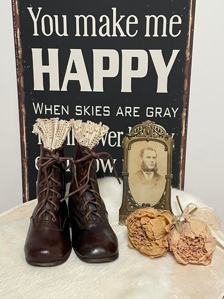 Schitterende antieke Victoriaanse kinderlaarsjes, Antiek en Kunst, Ophalen of Verzenden