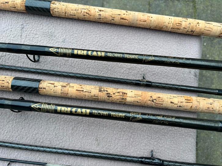 2 x tri-cast trophy 12ft heavy feeder, Watersport en Boten, Hengelsport | Witvissen, Gebruikt, Werphengel, Ophalen of Verzenden