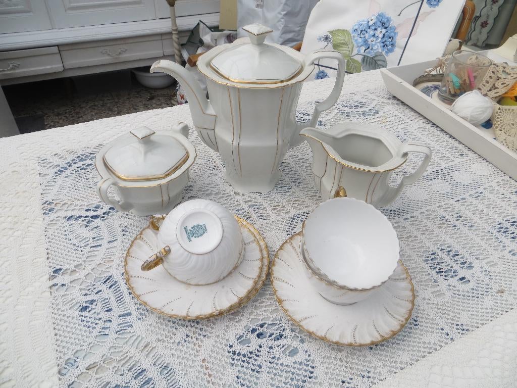 Brocante dienblad en servies goed, Antiek en Kunst, Ophalen of Verzenden