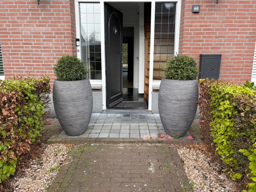 2 capi europe deluxe rib bloempotten 85cm x 55cm, Ophalen, Zo goed als nieuw, Rond, Kunststof